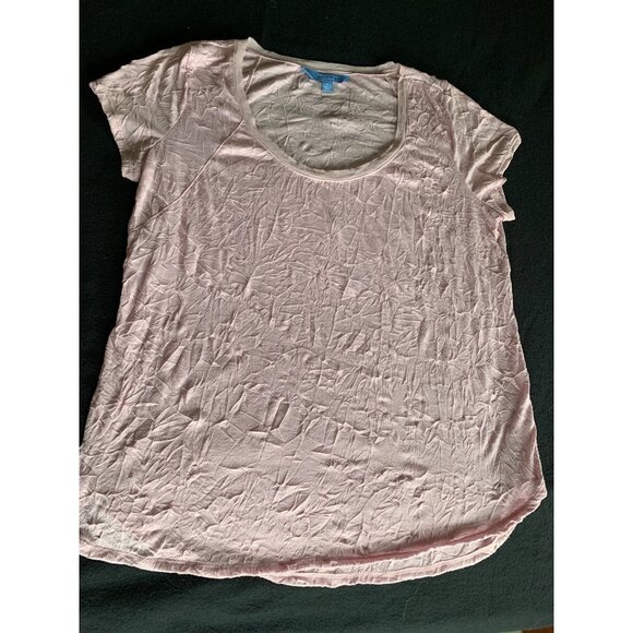Simply Vera Vera Wang Womens Light Pink Textured Top Large - Picture 6 of 6